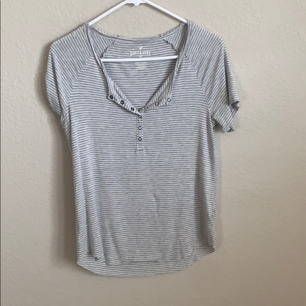 american eagle striped button-down shirt